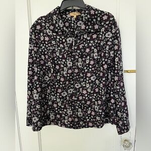 Notations zippered jacket, purple and silver, 3X